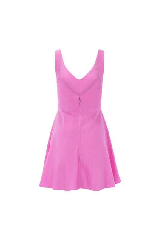 Madison Linen Mini Dress in Orchid