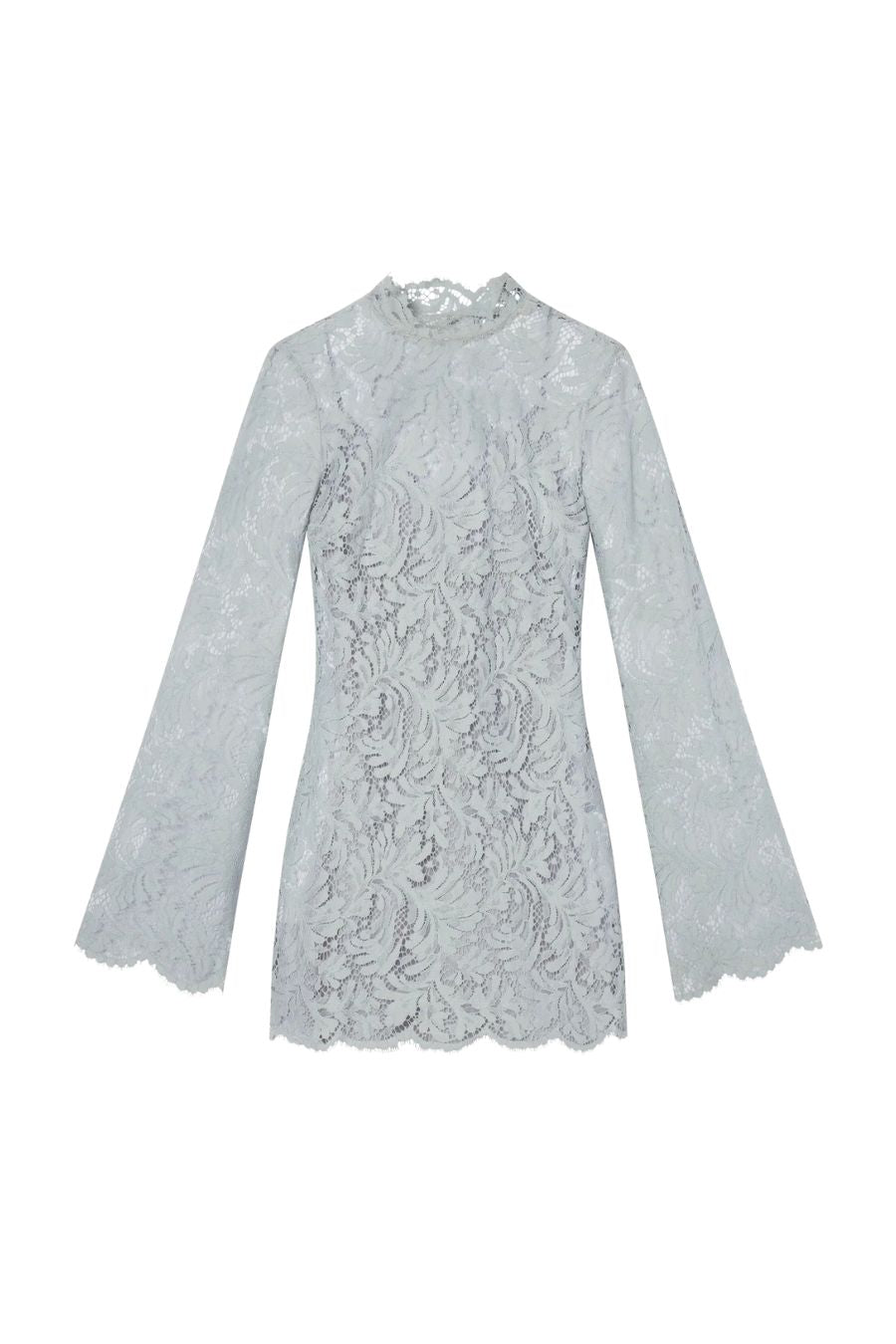 knee length dresses for ladies Eden Lace Mini Dress in Slate Blue – Bunny and Babe Winnetka