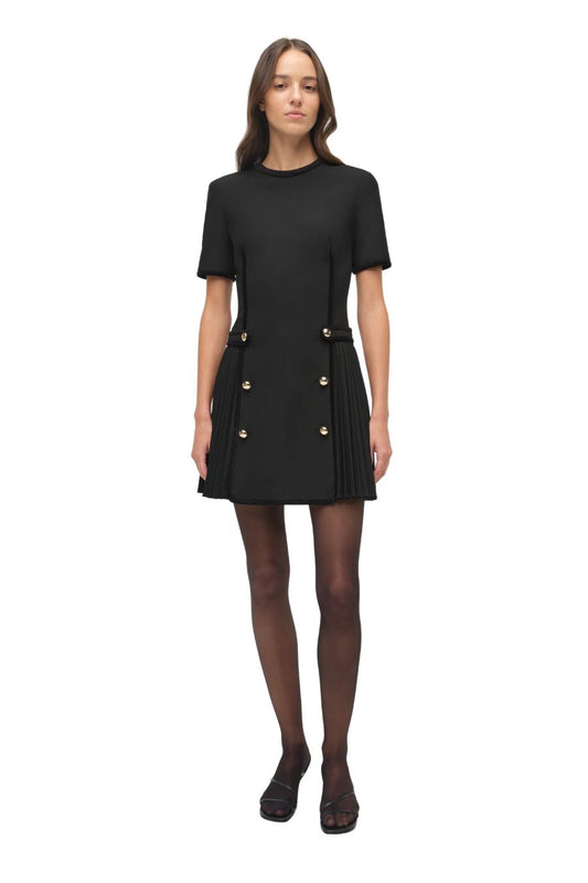 Doria Velvet Trimmed Mini Dress