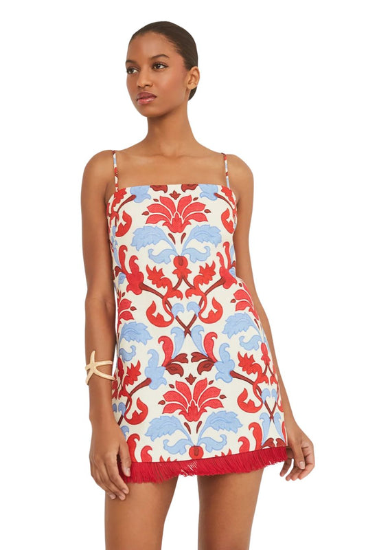 Valencia Mini Dress in Fleur Crest Ivory