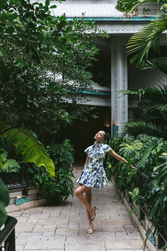 Ryce Dress in Fauna Floral Navy