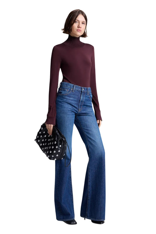 Elyse Combo Top in Chocolate Plum