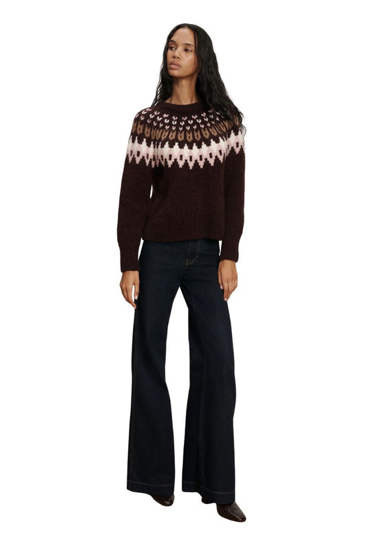Anne Fair Isle Sweater in Raisin Multi