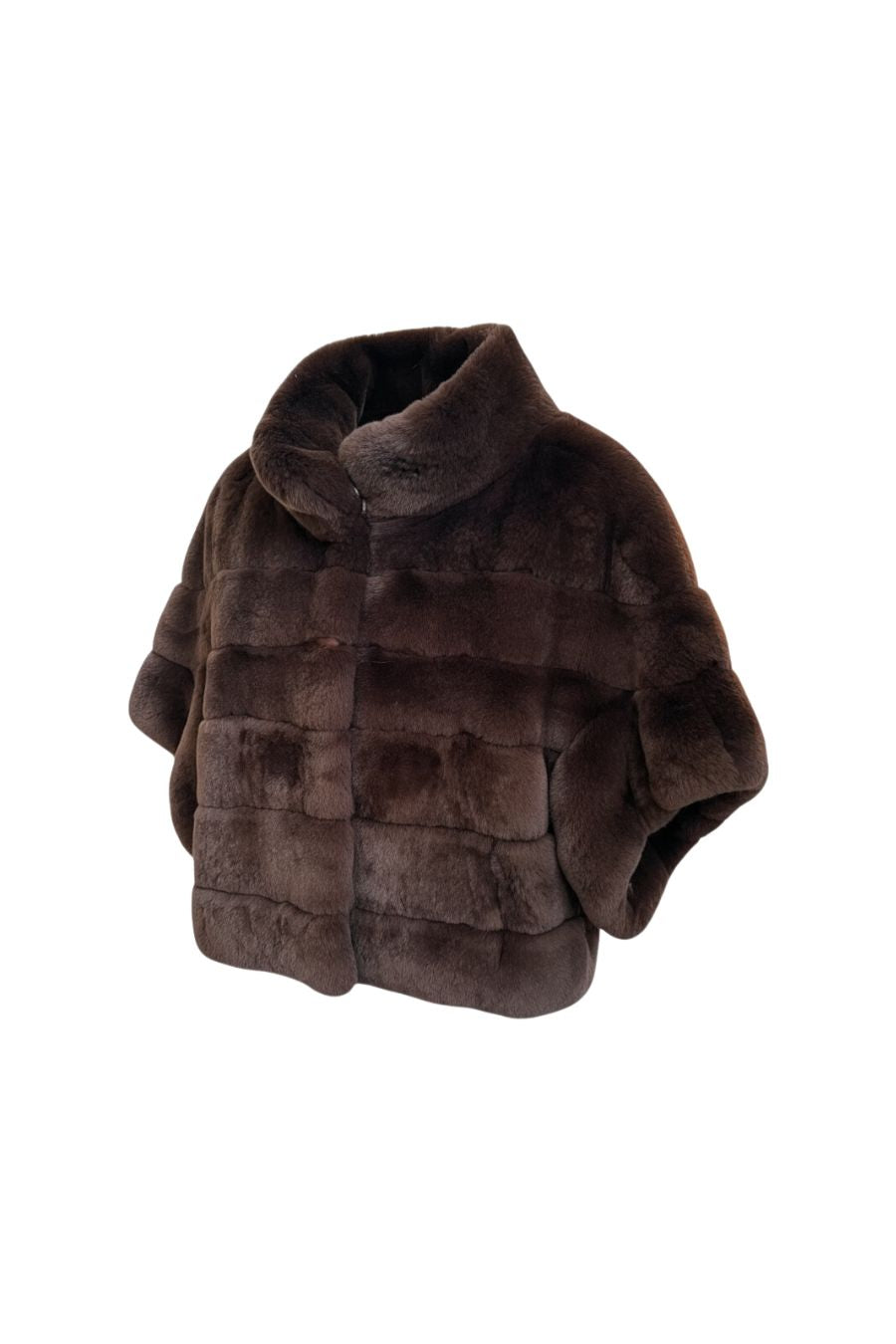 Rex Rabbit Dolman Jacket in Brown
