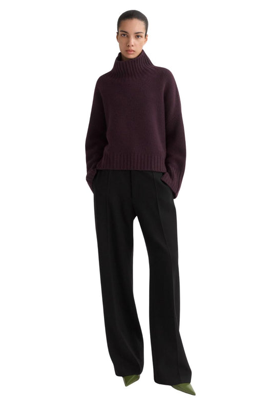 Girlfriend Turtleneck in Midnight Plum
