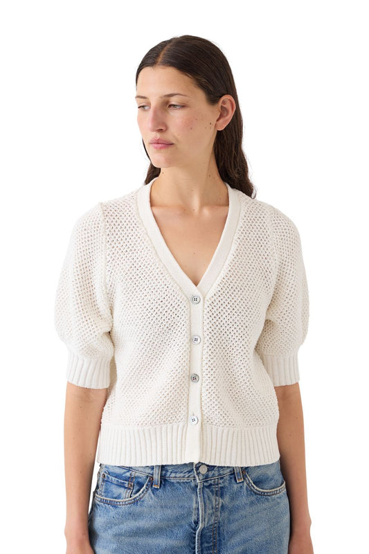 Tracy Cotton Cardigan in White