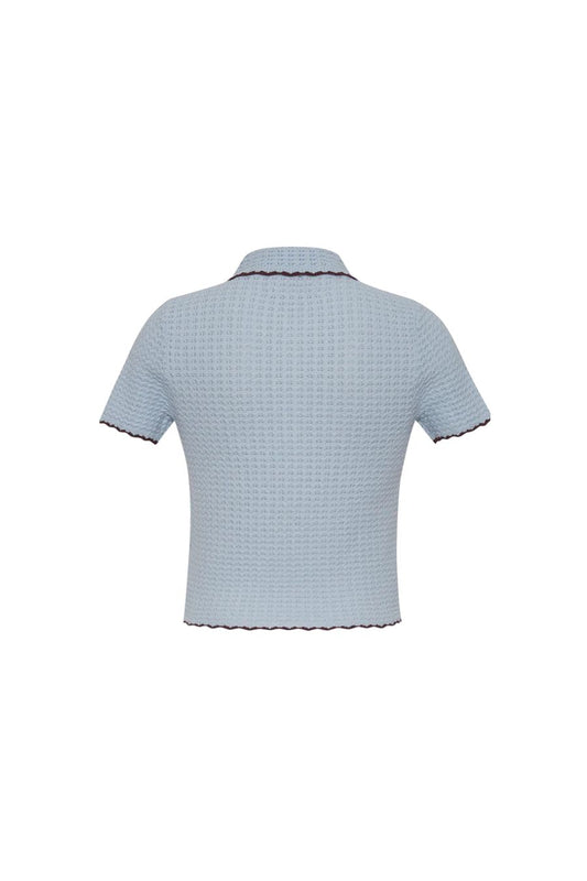 Melody Polo in Light Blue with Brown Tipping