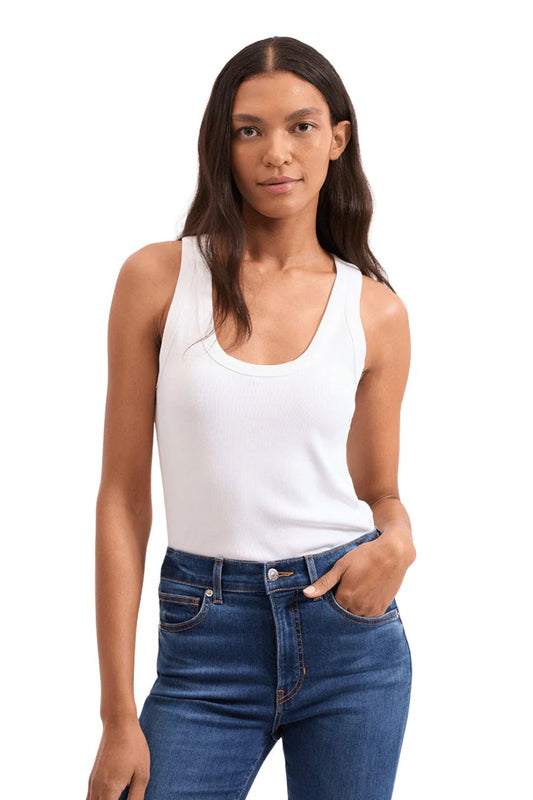 Birke Scoopneck Tank Top in White