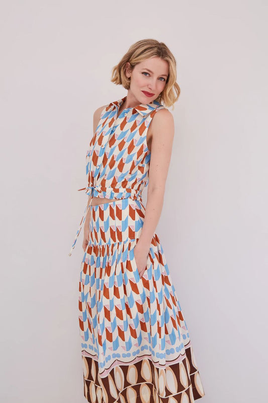Hannah Top in Talavera Tile Ivory