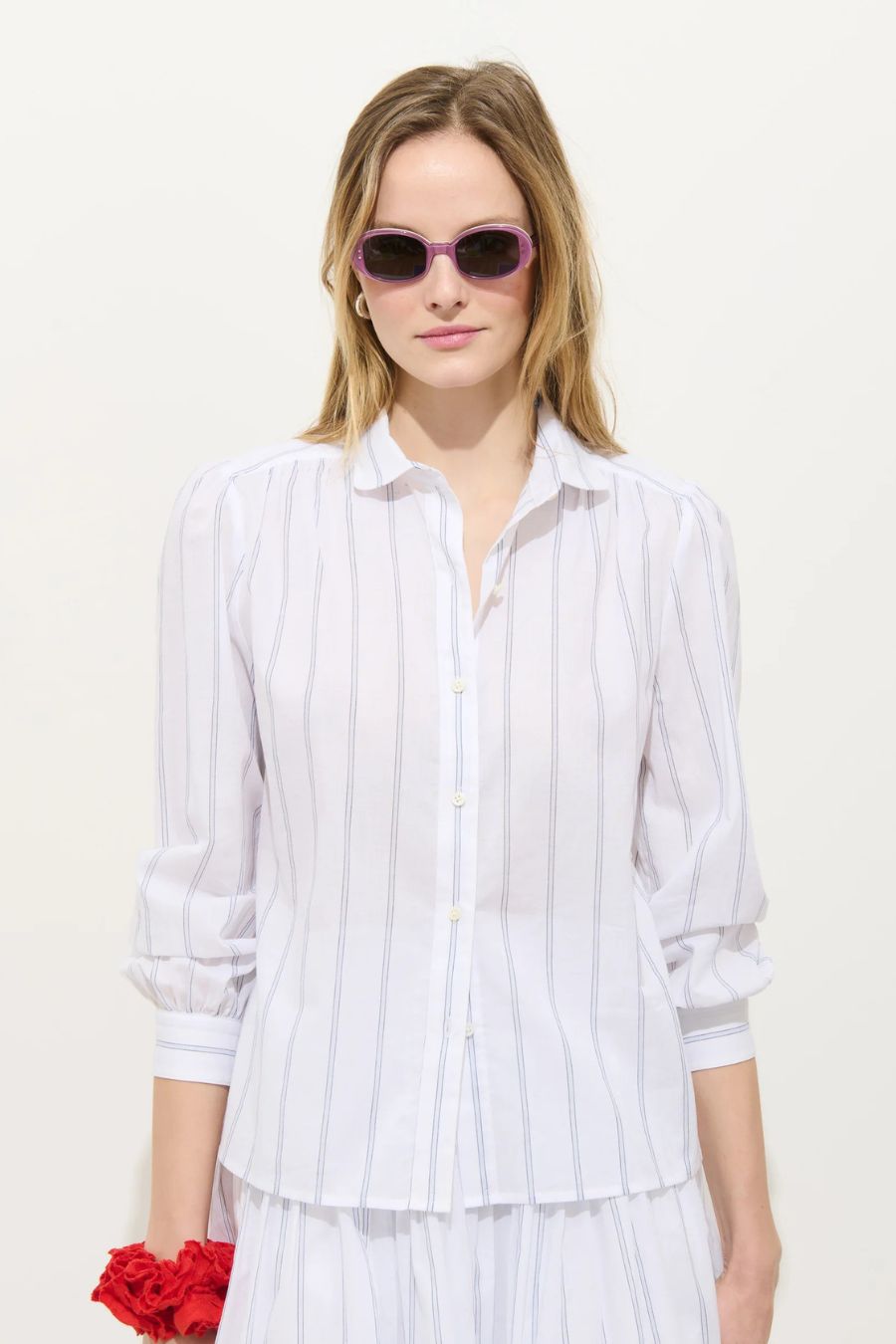 Hana Shirt in Ivory Ground Stripe