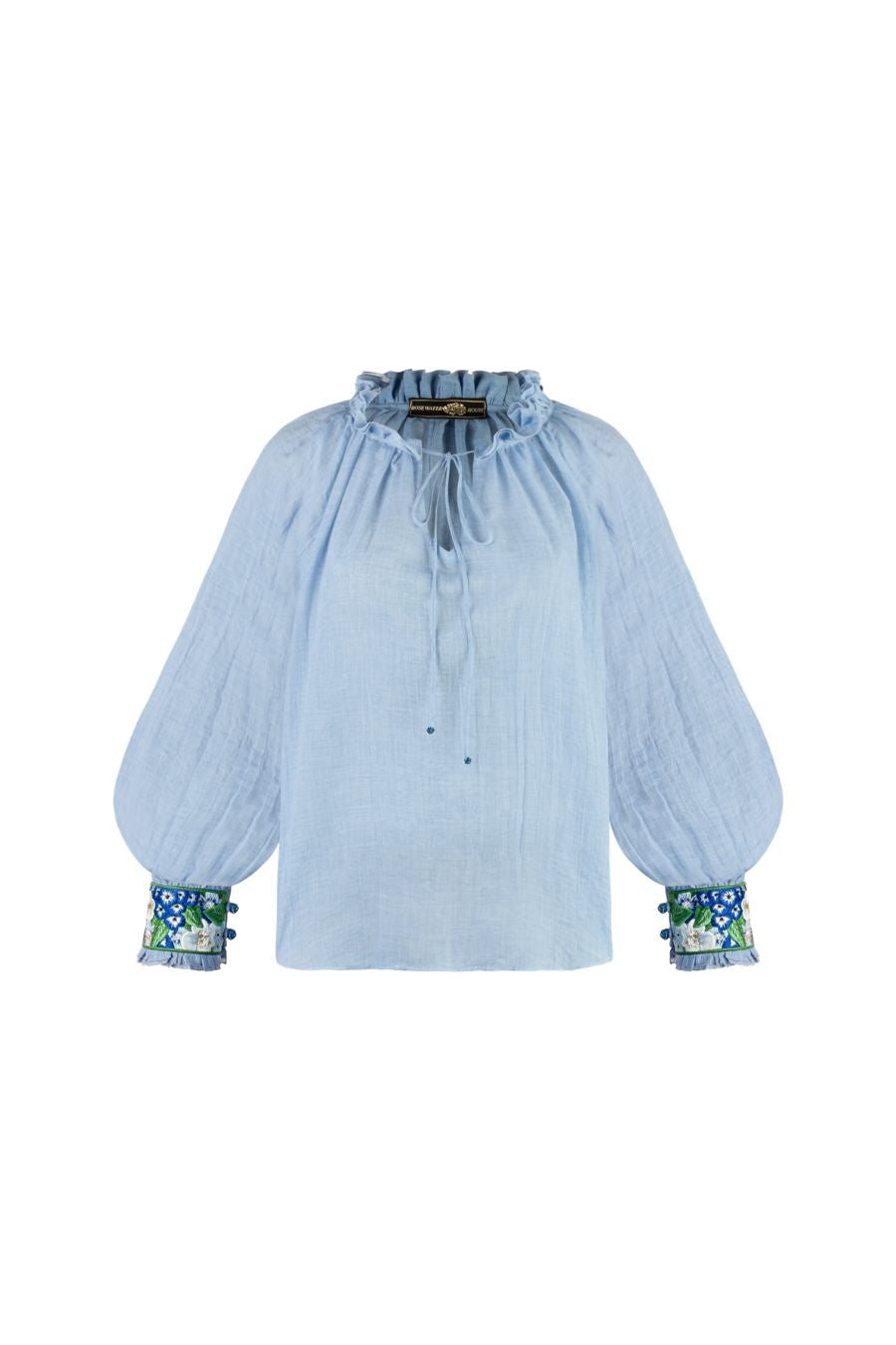 Ortensia Blouse in Hydraenga Embroidered Blue