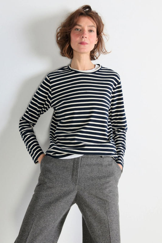 The Modern Long in Navy/Cream