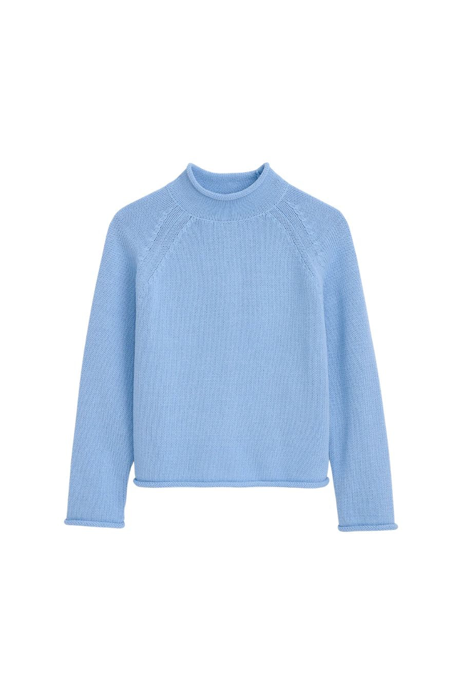 Eastport Striped Rollneck in Bel Air Blue