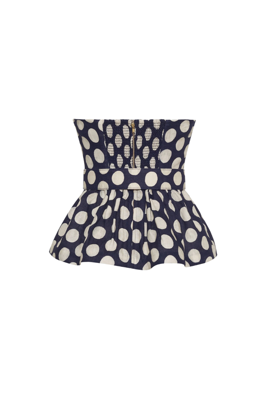 Tilda Top in Celeste Navy Dot