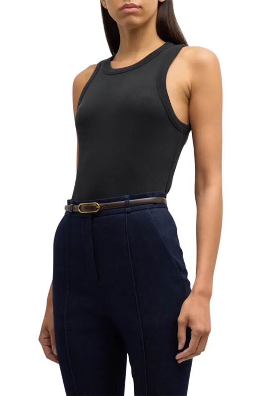 Jordyn Cropped Tank Top in Black