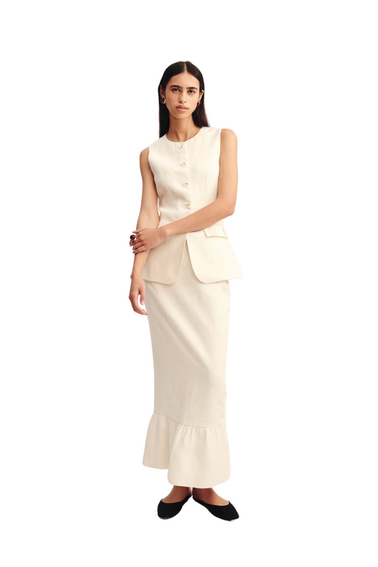 Matilda Column Skirt in Cream