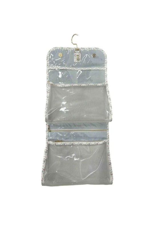 LUXE Hanging Toiletry with Navy Pinstripe Liner