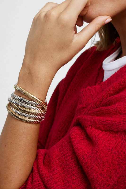 The Double Cobra Bracelet in Mixed Metals