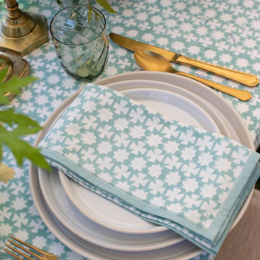 India Hicks Home Cuban Cross Palladian Blue Napkin | Set of 4