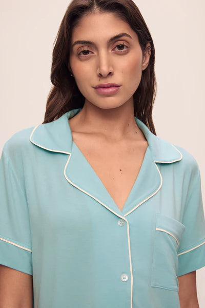 Gisele TENCEL™ Modal Relaxed Short PJ Set in Canal Blue/Ivory