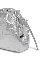 Cloud Mini Metallic Croc-Embossed Clutch Bag