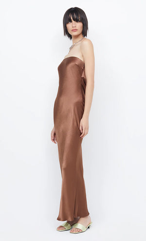 Moon Dance Strapless Dress in Chocolate