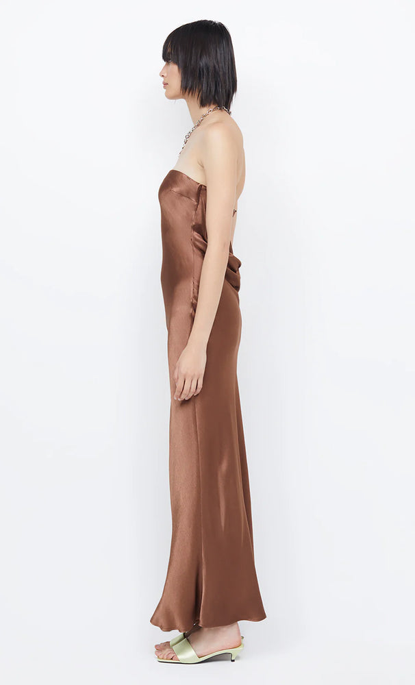 Moon Dance Strapless Dress in Chocolate