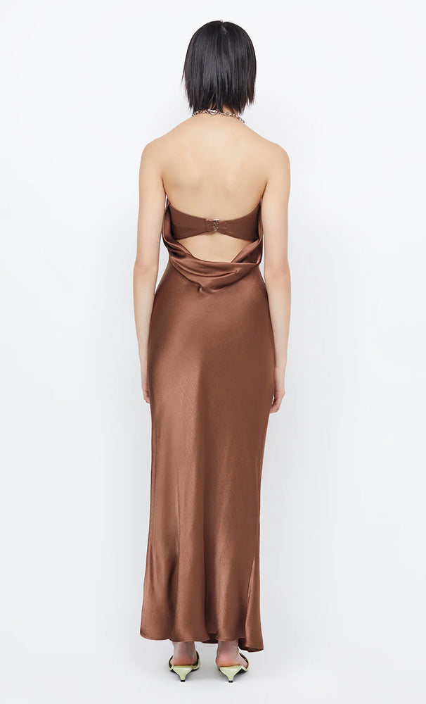 Moon Dance Strapless Dress in Chocolate