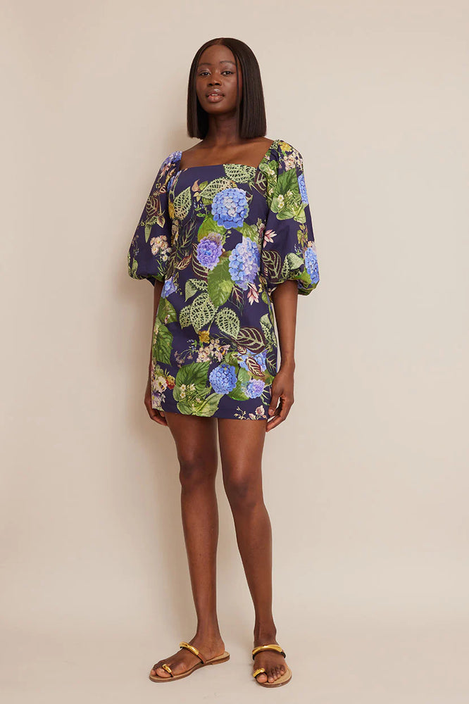 Montauk Dress in Avery Floral Evening Blue