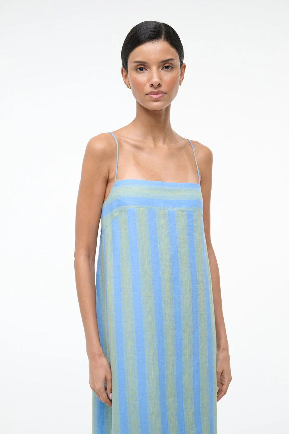 Laura Linen Dress in Seaport Stripe