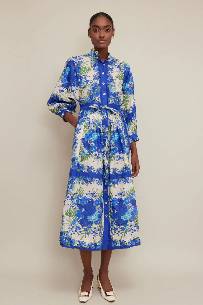 Beatrice Dress in Evening Blue Bombay