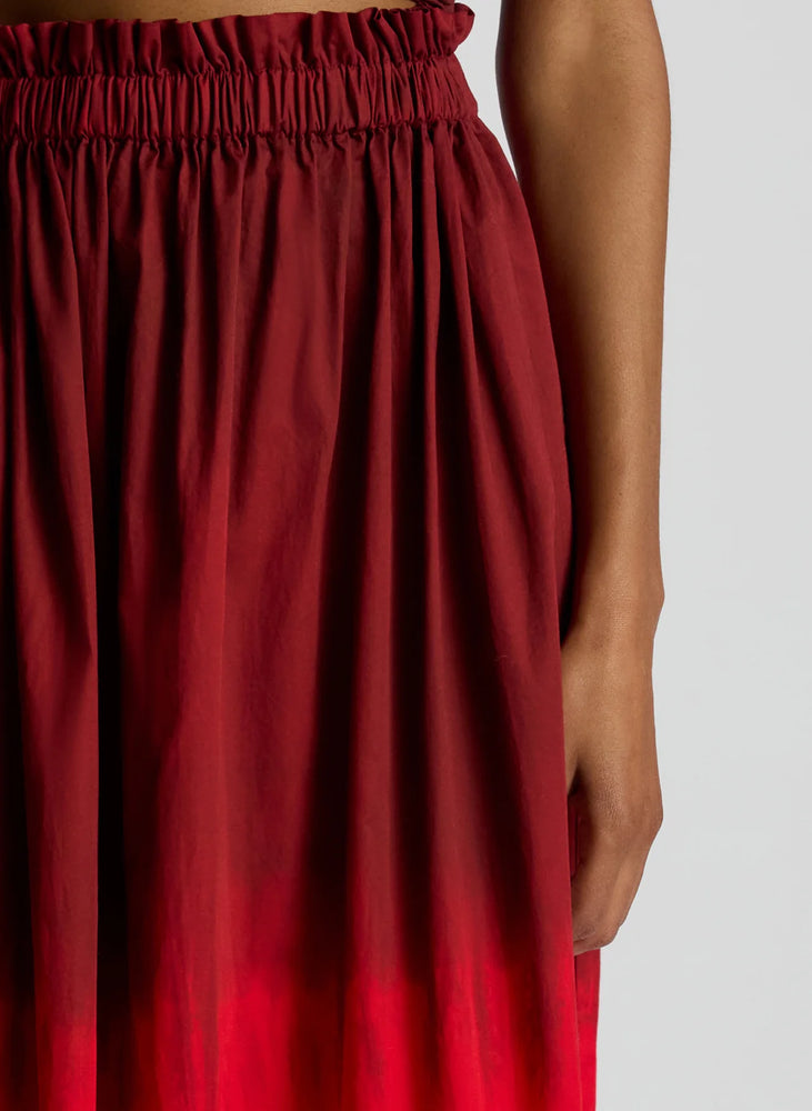 Gina Dip Dye Midi Skirt in Rouge/Syrah