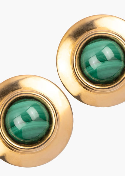 Alva Earrings in Malachite