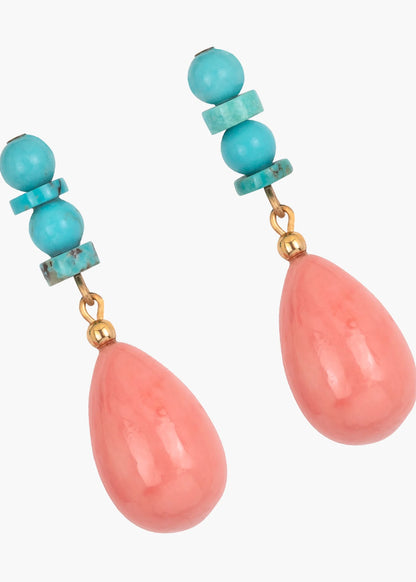 Mora Earrings in Coral