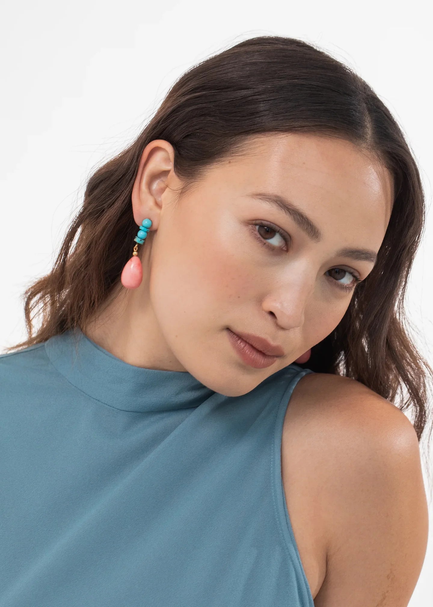 Mora Earrings in Coral