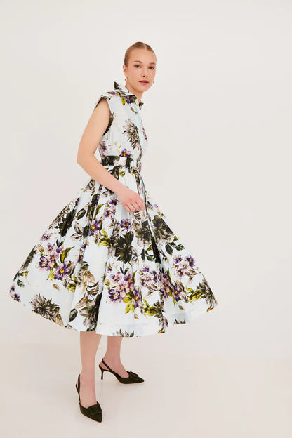 Octavia Dress in Margaux Bloom Blue