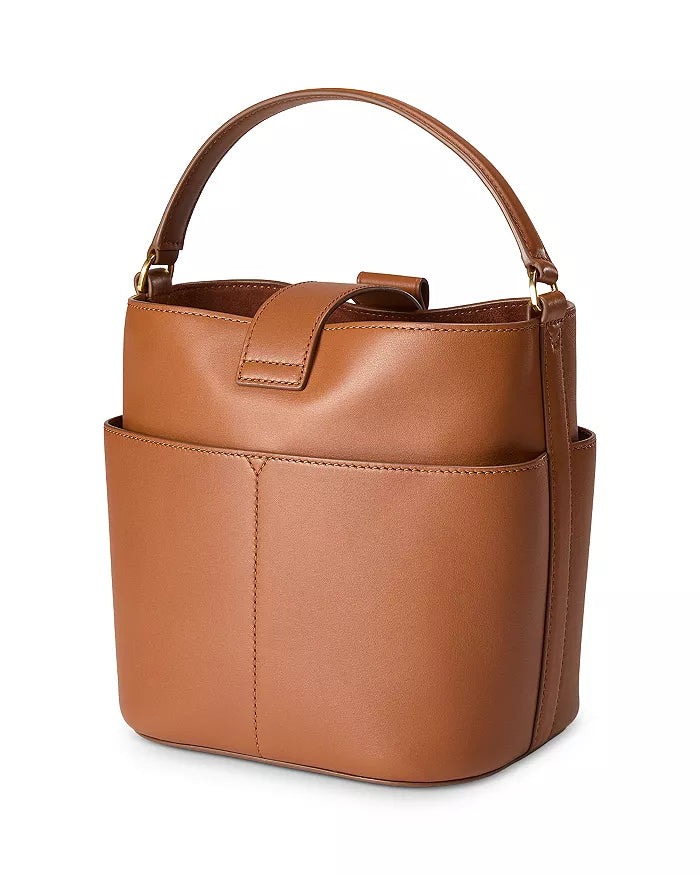 Small Crest Lock Bucket Bag in Hazelwood