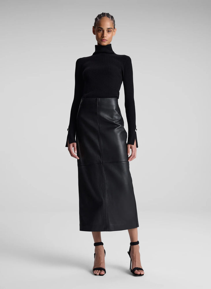 Marta Leather Midi Skirt