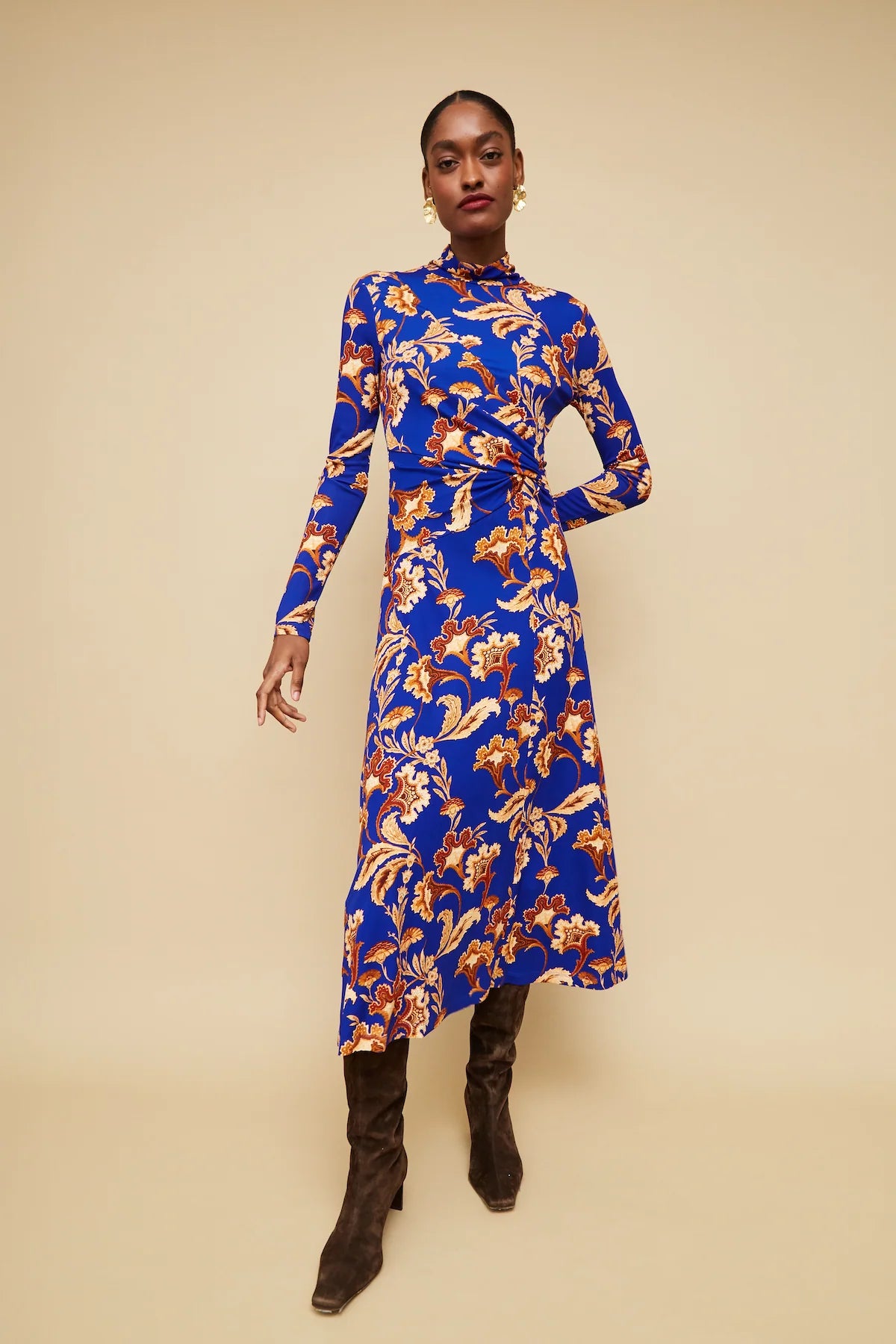 Hera Dress in Regal Paisely Blue