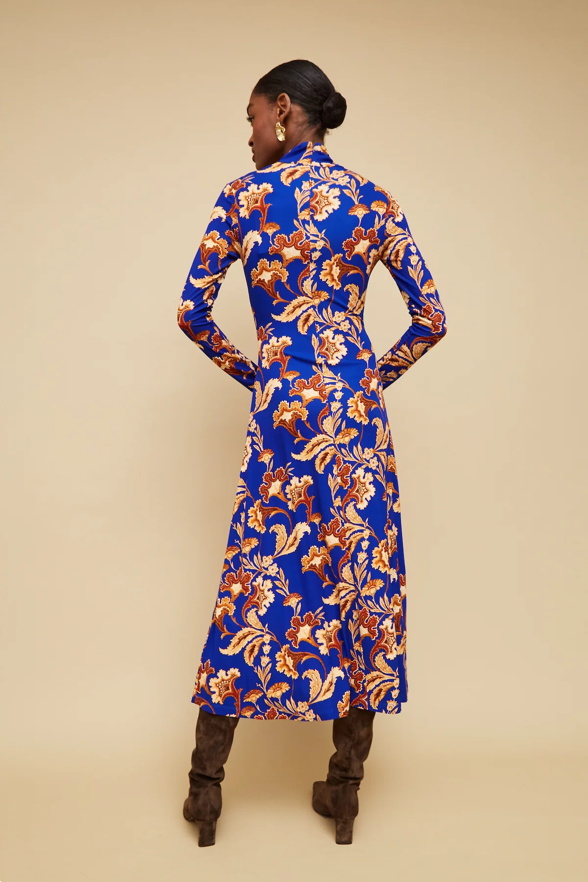 Hera Dress in Regal Paisely Blue