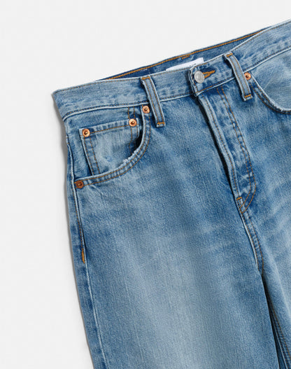 High Rise Wide Leg Cuff in Vintage Biker Blue