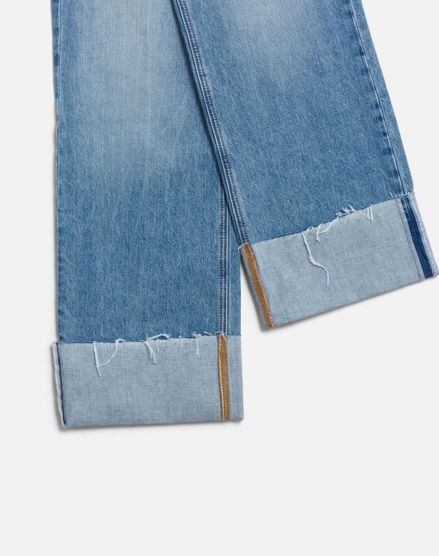 High Rise Wide Leg Cuff in Vintage Biker Blue