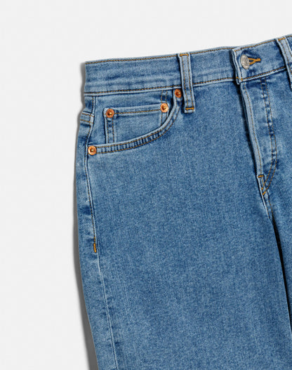 Comfort Stretch Mid Rise Wide Leg in Azulito