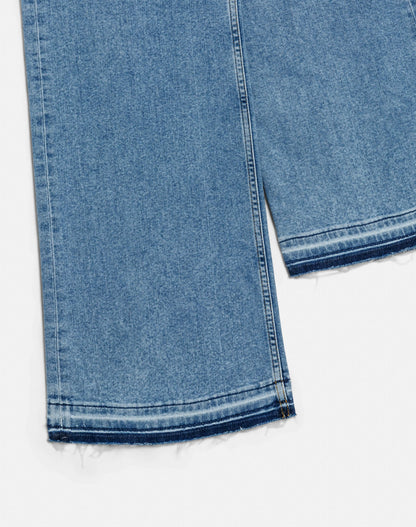 Comfort Stretch Mid Rise Wide Leg in Azulito