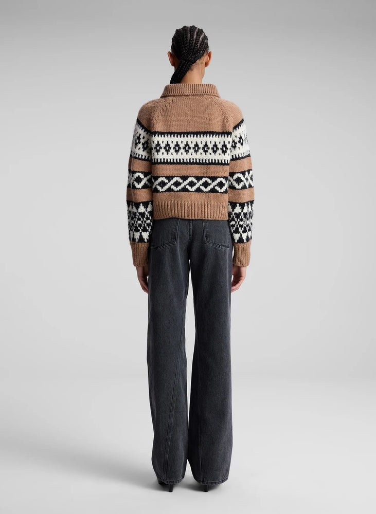 Carter Merino Fairisle Sweater in Camel Multi