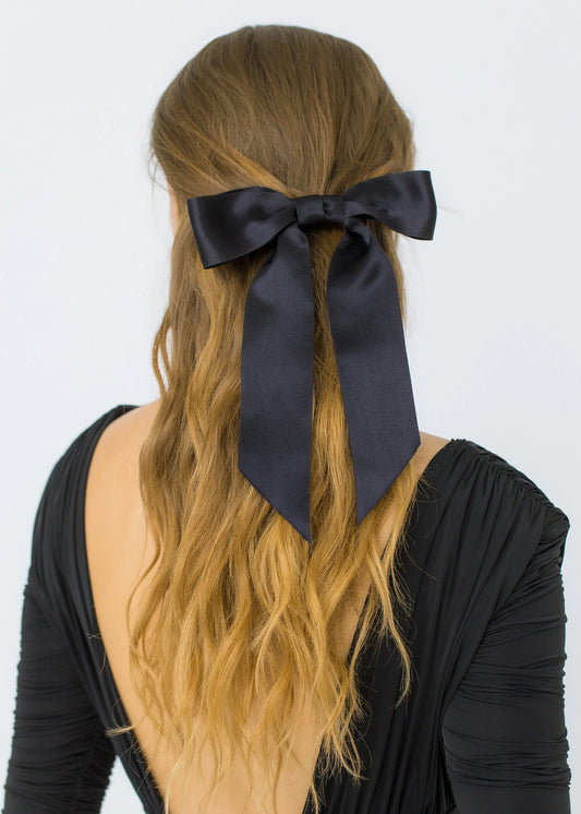 Sasha Bow Barrette in Black