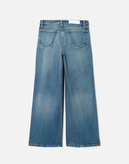 Comfort Stretch High Rise Wide Leg Crop in Crafted Indigo