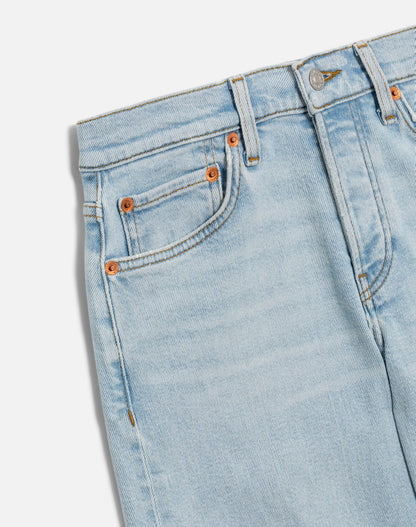 Comfort Stretch Mid Rise Wide Leg Crop in Ola Indigo