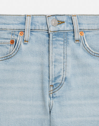 Comfort Stretch Mid Rise Wide Leg Crop in Ola Indigo