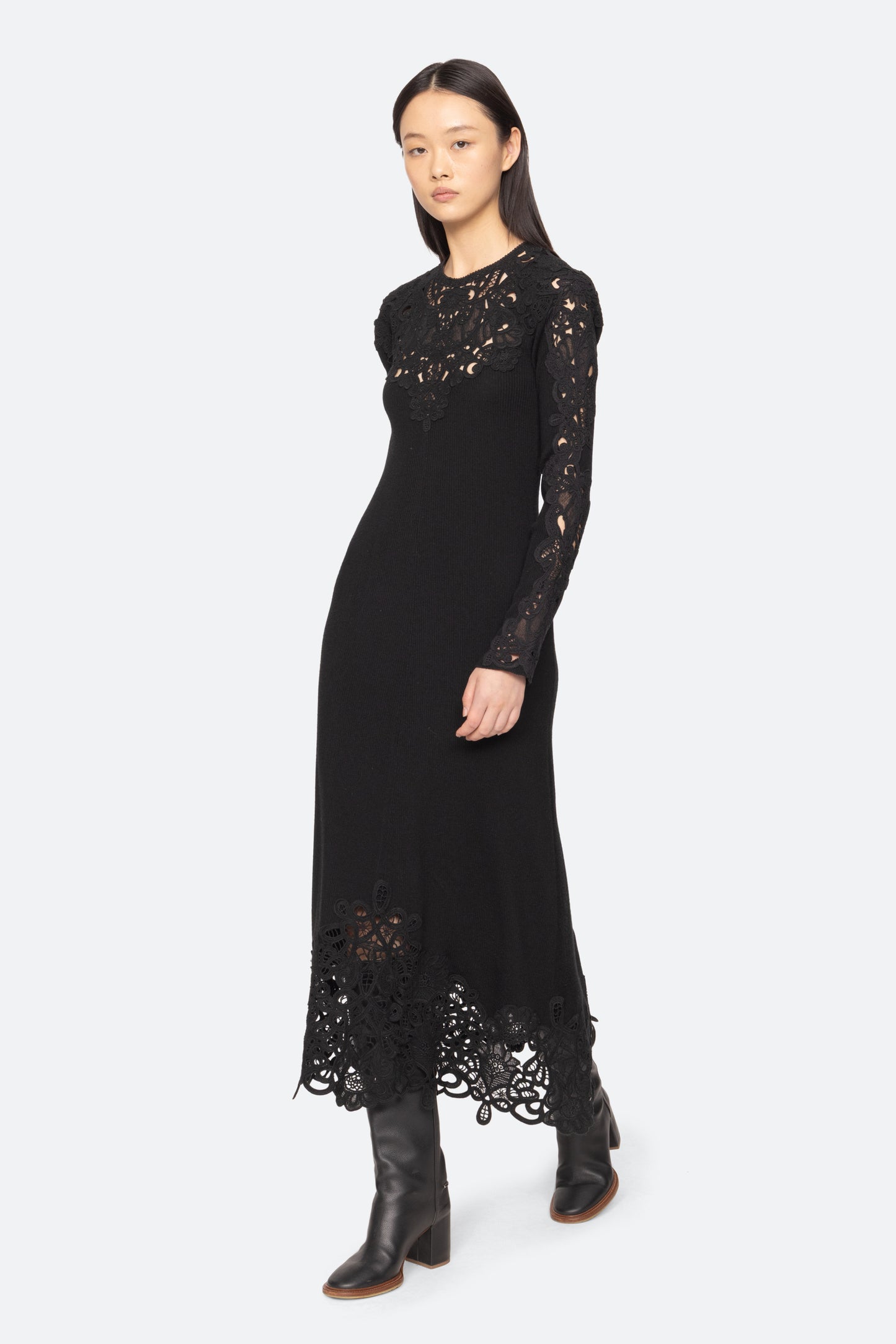 Adelina L/S Dress in Black